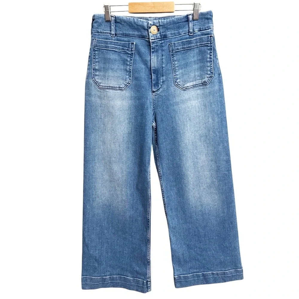 Anthropologie Maeve The Colette Crop High Rise Wide Leg Jeans - Picture 3 of 6
